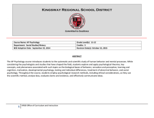 APPSYCHOLOGY  - Kingsway Regional School District