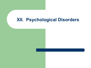 XII. Psychological Disorders