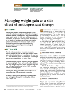 Managing weight gain as a side effect of