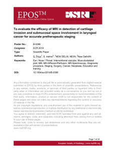 To evaluate the efficacy of MRI in detection of cartilage invasion and
