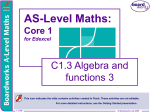 C1.3 Algebra and functions 3