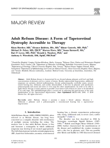 Adult Refsum Disease: A Form of Tapetoretinal Dystrophy