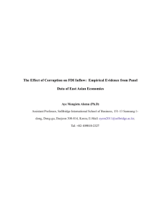 The Effect of Corruption on FDI Inflow: Empirical Evidence from