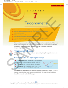 Trigonometry - Cambridge University Press
