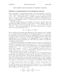 Linear algebra and the geometry of quadratic equations Similarity