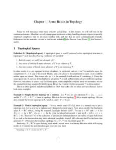 Chapter 1: Some Basics in Topology