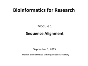 Sequence Alignment - Mainlab Bioinformatics
