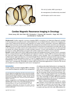 Cardiac Magnetic Resonance Imaging in Oncology