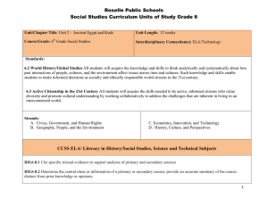 Roselle Public Schools Social Studies Curriculum Units of Study