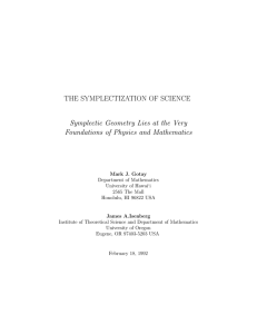 The Symplectization of Science - Pacific Institute for the