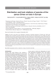 Distribution and host relations of species of the genus Cimex on bats