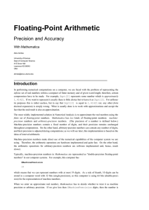 Floating-Point Arithmetic: Precision and Accuracy with Mathematica