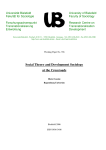 Social Theory and Development Sociology at the Crossroads