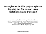 A single-nucleotide polymorphism tagging set for human drug
