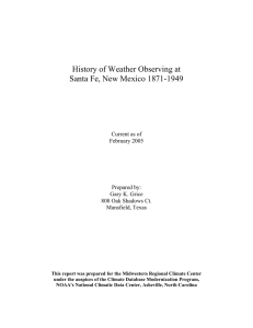 History of Weather Observing at Santa Fe, New Mexico 1871-1949