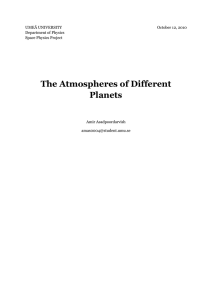 The Atmospheres of Different Planets