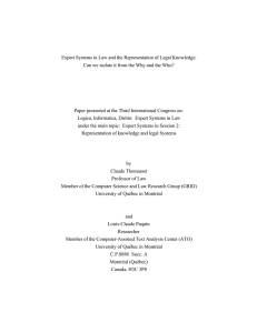 Expert Systems in Law and the Representation of Legal Knowledge