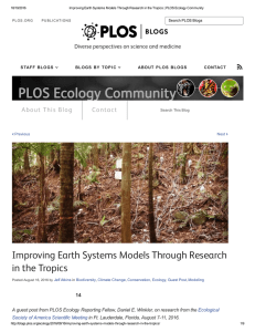 Improving Earth Systems Models through research in the Tropics