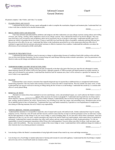 Informed Consent Chart# General Dentistry All patients complete 1