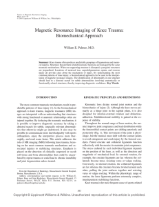 Magnetic Resonance Imaging of Knee Trauma: Biomechanical