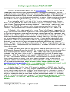 One-Way Independent Samples ANOVA with SAS