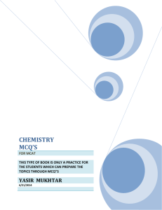 Chemistry MCQS 12 class