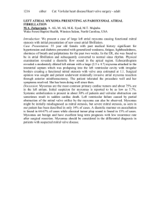 left atrial myxoma presenting as paroxysmal atrial fibrillation