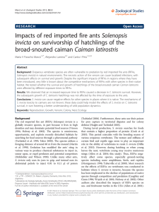 Impacts of red imported fire ants Solenopsis invicta on survivorship