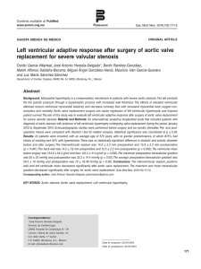 Left ventricular adaptive response after surgery of aortic valve