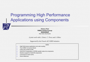 Programming High Performance Applications using Components
