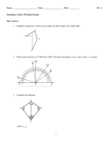 Geometry Unit 2 Practice Exam