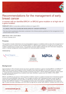 Recommendations for the management of early breast cancer