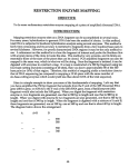 RESTRICTION ENZYME MAPPING