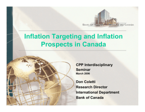 Inflation Targeting and Inflation Prospects in Canada
