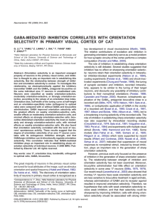 gaba-mediated inhibition correlates with orientation selectivity in