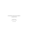 Statistical Sampling - U of T : Economics