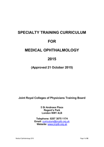 2015 Medical Ophthalmology curriculum