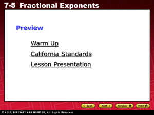 7-5 Fractional Exponents