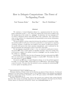 How to Delegate Computations: The Power of No