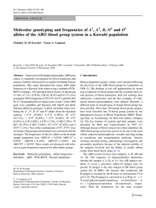 Molecular genotyping and frequencies of A , A , B, O and O