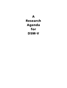 A Research Agenda for DSM-V - Association for Contextual