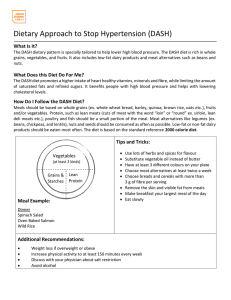 Dietary Approach to Stop Hypertension (DASH)