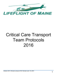 Critical Care Transport Team Protocols 2016