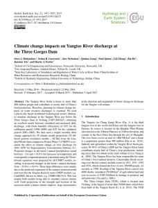 Climate change impacts on Yangtze River discharge at the Three
