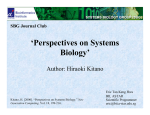 Perspectives on Systems Biology