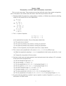 Math 1300 Geometry review and extension exercises