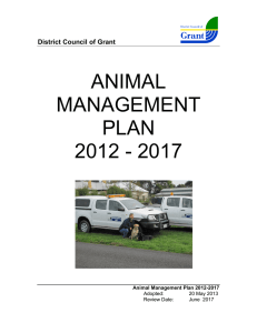 Animal Management Plan - District Council of Grant