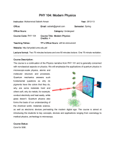 PHY 104: Modern Physics - Physlab