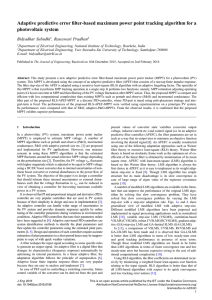 Adaptive predictive error filter-based maximum power point tracking