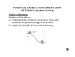 POTENTIAL ENERGY AND CONSERVATION OF ENERGY